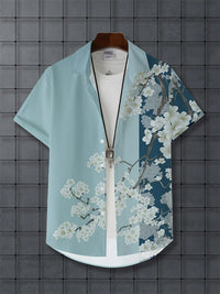Men's Lapel Button Down Shirt T-Shirt New Floral Print Hawaii Beach Vacation Short Sleeve Breathable Fashion Men's Shirt Tops