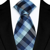 Luxury 8CM Mens Ties Plaid Checks Stripes Classic Business Necktie Jacquard Woven Neck ties For Men Groom Wedding Party Neckwear