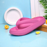 Ladies Lightweight Solid Color Sandals - Casual Indoor/Outdoor Couples Flip Flops, Comfortable Slip-On Beach Footwear
