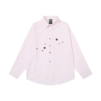 Button Decoration Striped Long Sleeve Shirts Mens High Street Autumn Single Breasted Lapel Pocket Shirts Men