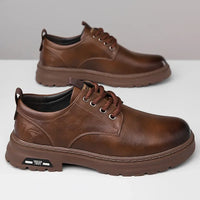 Men's Casual Leather Shoes Designer Trendy All-match Platform Shoes  Men's Business Breathable Leather Shoes Zapatos De Hombre