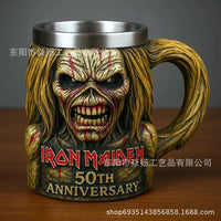 Iron Maiden Band Peripheral Model Cup Iron Maiden Band 50th Anniversary 3D Mug Peripheral Gift Model Ornaments