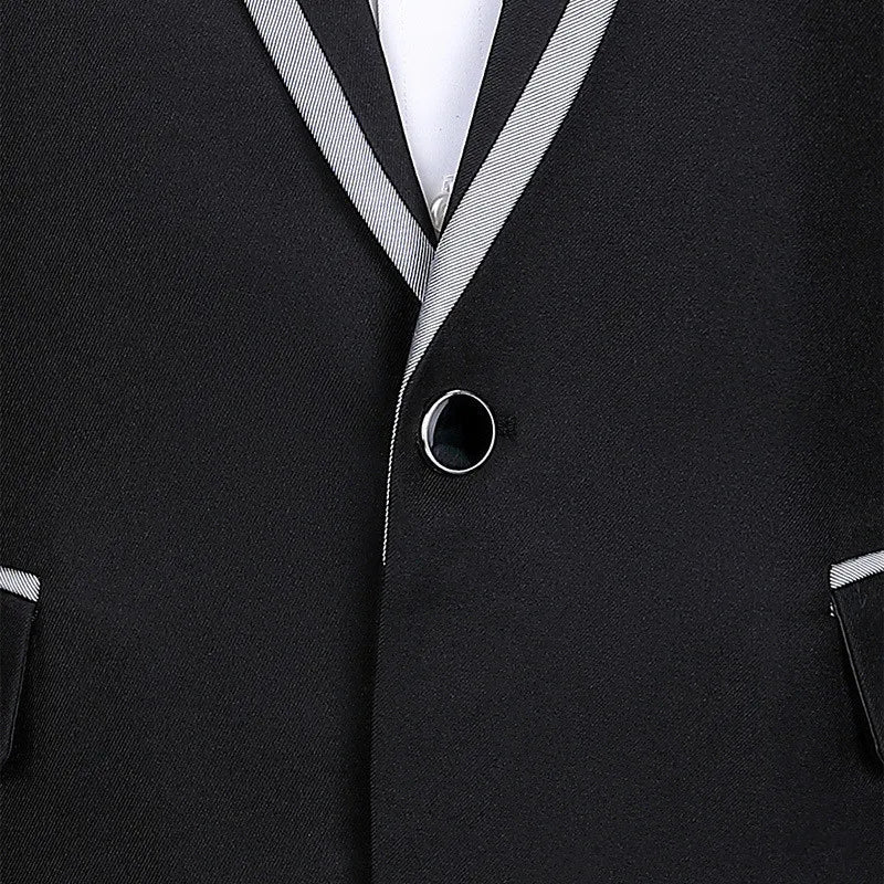 (Jacket+Pants) Men Fashion Wedding Banquet Party Flower Suits Singer Pianist Stage Performance Splicing Dress Blazer and Trouser