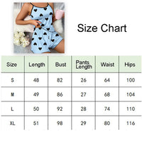 Women's Pajama Set Pajamas T-Shirts Shorts Pink Heart-Shaped Print Round Neck T-Shirt Ice Silk Top Comfortable Casual Summer ﻿