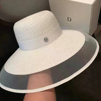 Women's UPF 50+ Foldable Straw Sun Hat - Wide Brim UV Protection Beach Bucket Panama Hat, Lightweight & Mesh Design