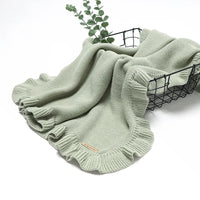 Baby Blankets Knitted Infant Boys Crib Bedding Quilt Girls Plaid 90*70cm Newborn Stroller Swaddling Warp Fashion Solid Ruffles