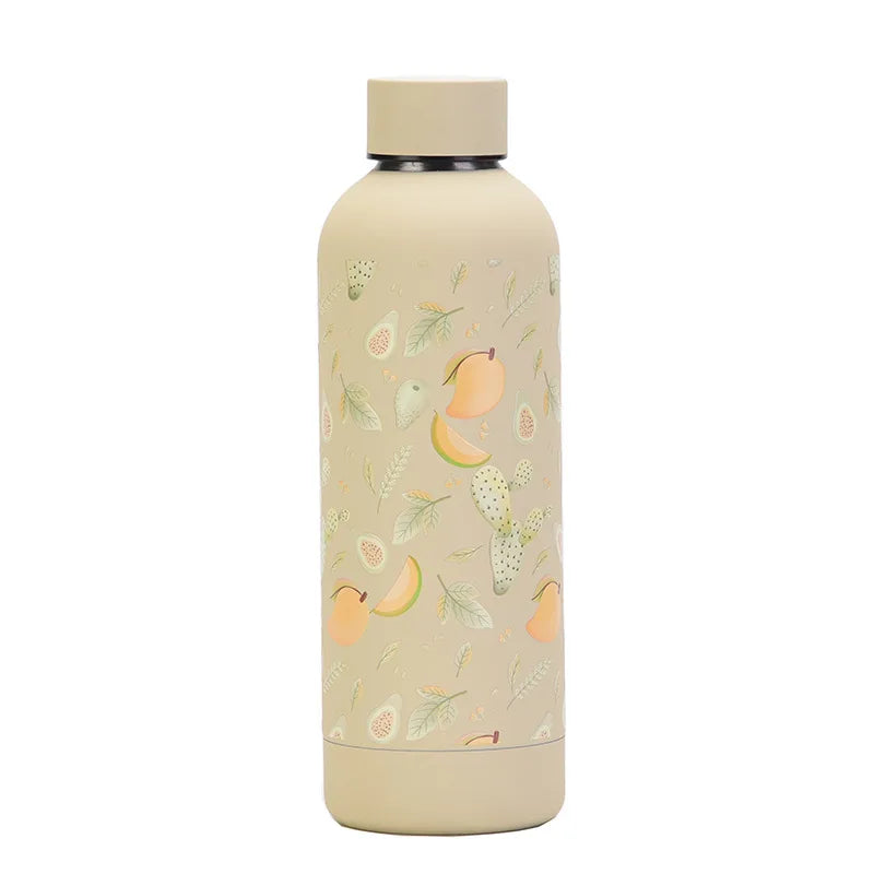 Stainless Steel Insulated Cup, 3-Dimensional Fruit Cup, Simple Tumbler, Outdoor Small Mouth Sports Water Bottle