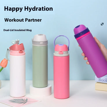 Hot-selling Stainless Steel Insulated Cups Large-capacity Portable Hand-held Sports Water Cups Car-mounted Handle Insulated Cups