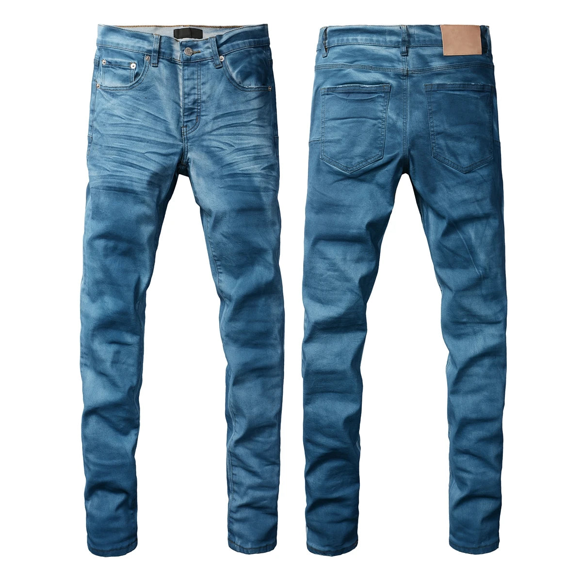 2025 American Jean Print Pants 9089 Style High Waist Loose Fit Straight Leg Blue Jeans Women's Fashion Casual Trousers