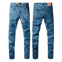 2025 American Jean Print Pants 9089 Style High Waist Loose Fit Straight Leg Blue Jeans Women's Fashion Casual Trousers