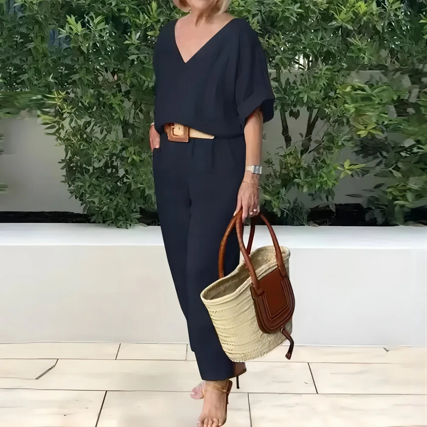 2024 Women's Fashion Casual Summer Multi-Color V-Neck Loose Cotton And Linen Suit New In Matching Sets For Women 2 Pieces