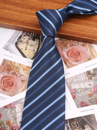 7.5/8CM Man Thin Tie Striped Necktie Men Business Formal Wedding Tie Navy Blue Black Neck Ties Fashion Shirt Necktie Accessories