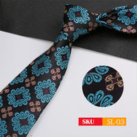 Luxury 8CM Mens Necktie Dark Green Color Dot Plaid Stripes Ties For Man Groom Jacquard Woven Neck Tie For Business Party