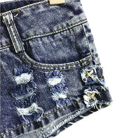 New Nightclub Pole Dancing Elastic Slim Sexy Denim Low Waist Shorts