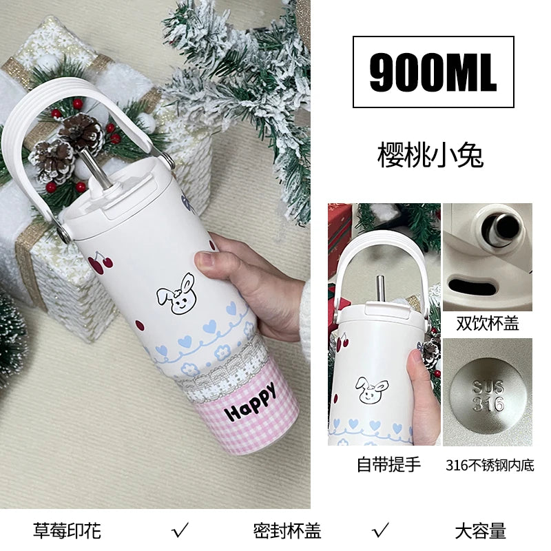 Large Capaci Stainl Steel Thermal Cup Creative g Ice King Car Beverage Insulated Water Cup Faionable St Lid G...