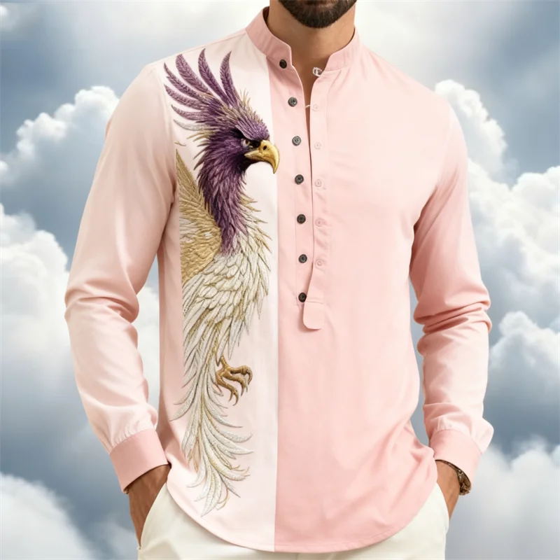 Men's shirt button up shirt Hawaiian clothing 3D printing 7-color animal fashion casual long sleeved comfortable fabric