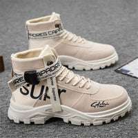 High Top Outdoor Boots Spring and Autumn New Cloth Ventilated Men's Work Shoes Korean Fashion Men's Shoes Fashion Short Boots