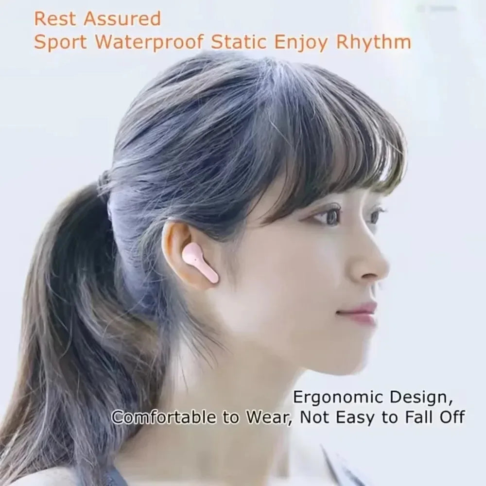 Original T2 Wireless Bluetooth Earphone Transparent HIFI Headphones LED Power Digital Display Stereo Sound Earphones for Xiaomi