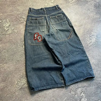 Jeans letter embroidered black loose trousers Couple fashion retro new athlete street clothing Y2K Harajuku street wear trousers