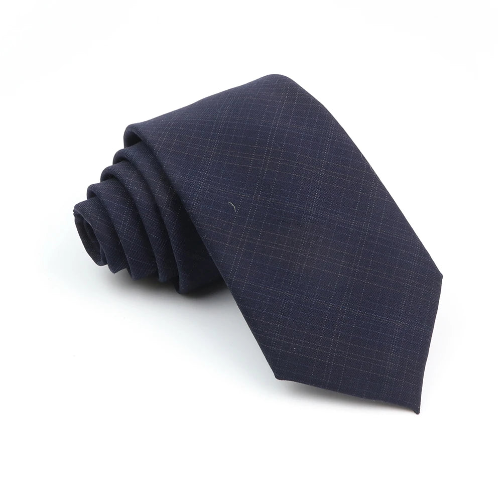 Mens Ties 7cm Classic Wool Handmade Skinny Grey Plaid Neckties Striped Narrow Collar Slim Cashmere Casual Tie Accessories Gift