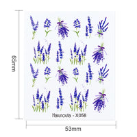 Harunouta 1 Sheet Nail Water Decals Transfer Lavender Spring Flower Leaves Nail Art Stickers Nail Art Manicure DIY