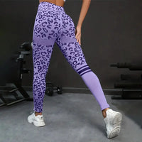 Seamless Leopard Leggings Women High Waist Leggings Fitness Hip Liftting Knitting Fashion Tights Gym Trainning Yoga Slim Pants
