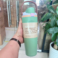 Niebieska butelka termiczna z gradientem, wytrzymały, pogrubiony kubek termiczny na Walentynki, Boże Narodzenie, prezent urodzin