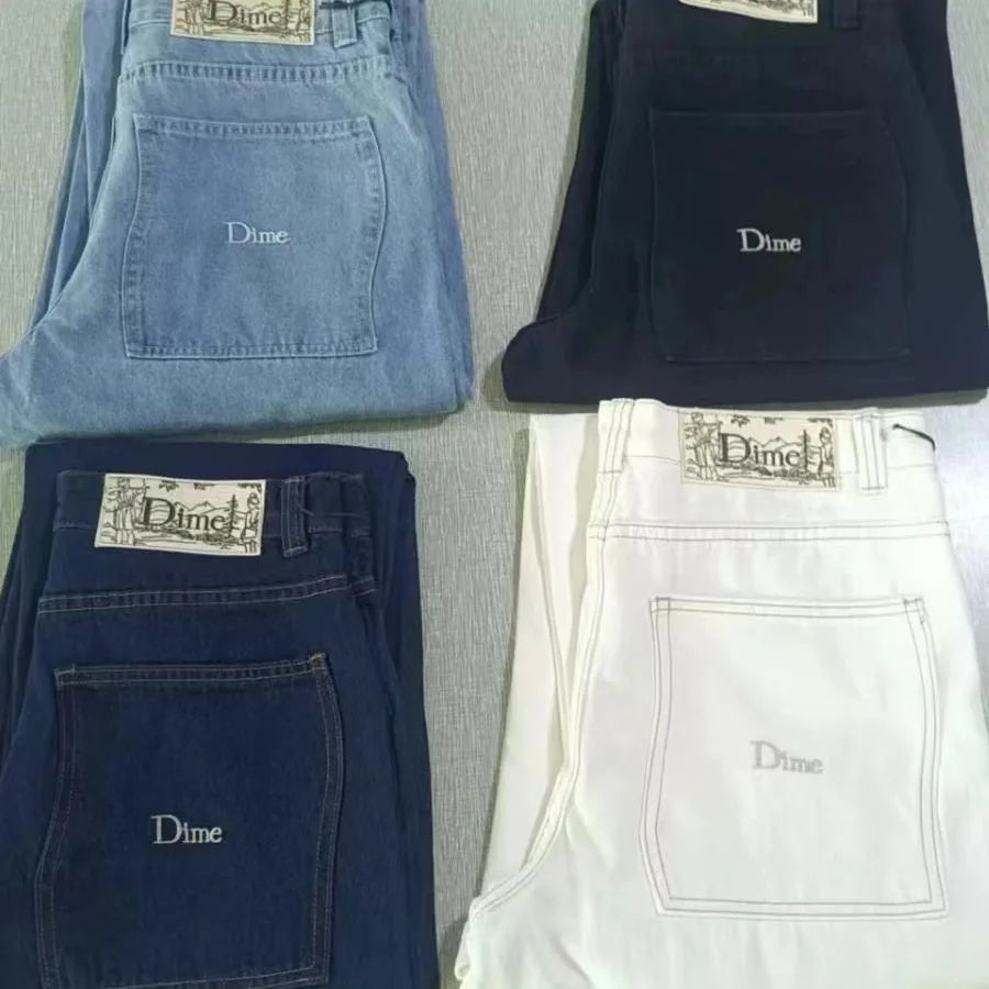 Embroidery men's jeans embroidered European and American letter decoration street style hip-hop gothic fashion pants