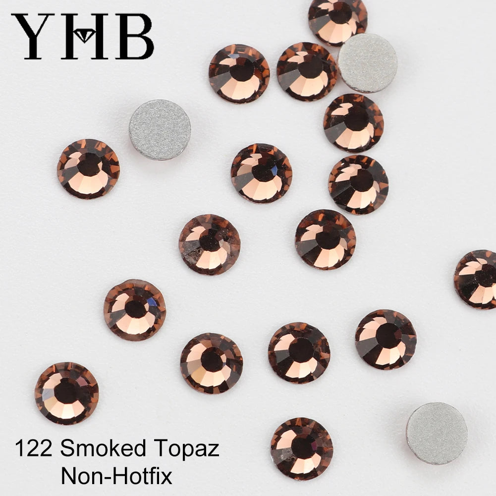 YHB 101-133Cold Fixation Crystal Cristales Flatback Silver Back Non Hotfix Rhinestones For Bags Shoes Garment Phone DIY Nail Art