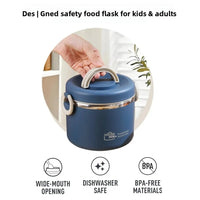 304 Stainless Steel Lunch Box 2 Layer Double Wall Thermal Food Jar, Insulated Bento Box Leakproof Lunch Container with lunch Bag