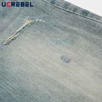 Ripped ARC 3D JEANS Mens Retro High Street Washed Distressed Loose Wide Leg Denim Pants Men