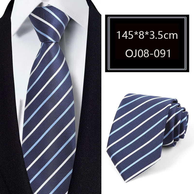 Luxury 56 Colors New Men's Tie Classic Floral Stripe Plaid 8cm Jacquard Neck Tie Necktie For Men Business Wedding Party