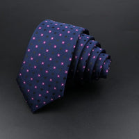 Men's Classic Skinny Stripe Necktie Red Navy Blue Ties Jacquard Woven Solid Plaid Dots Tie Daily Wear Cravat Wedding Party Gift