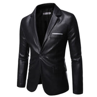 Autumn Winter  Men's Business Luxury Blazer Fashion Banquet Leather Dress Suit Jacket Slim Texture High Quality Pu Coat 6XL