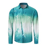 Men's shirt pattern shirt 3D printed shirt outdoor street long sleeved V-neck clothing fashion designer casual and comfortable