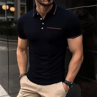 2025 Men's Summer Short Sleeve Polo Breathable Comfortable Polo Casual Solid Color Shirt Button T-Shirts Dropshipping