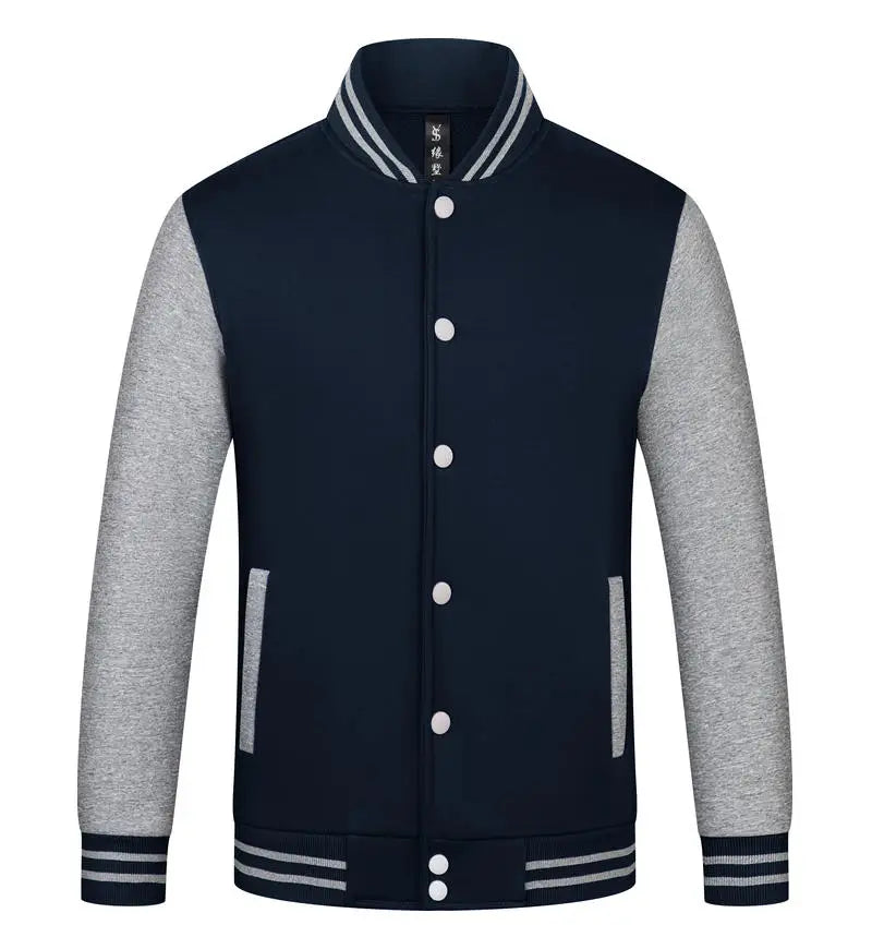 Mens Jacket Trend New Button Casual Coats Round Neck Baseball Uniform  Spring And Autumn Tide Brand Clothes Print LOGO LS-2211