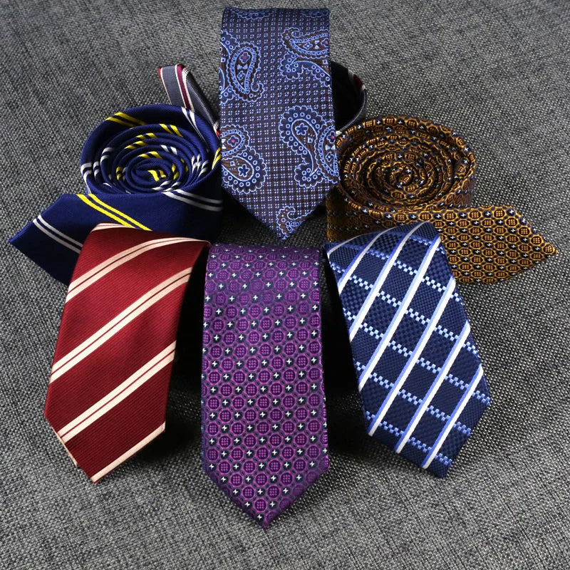 New Skinny 6CM Mens Necktie Slim Narrow Ties For Man Plaids Striped Paisley Jacquard Cravat Business Party Corbatas Neck Tie