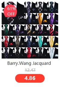 Barry.Wang Gold Silk Mens Tie Hanky Cufflinks Set Yellow Beige Orange Luxury Jacquard Necktie For Male Wedding Business Party