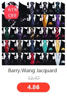 Barry.Wang Gold Silk Mens Tie Hanky Cufflinks Set Yellow Beige Orange Luxury Jacquard Necktie For Male Wedding Business Party