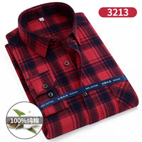 S-11XL Plaid Flannel Shirts For Men's Long Sleeve Cotton Fashion Design Young Casual Standard-Fit Thick Man Shirt Blouse Clothes