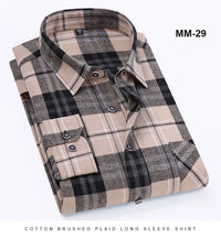 S-11XL Plaid Flannel Shirts For Men's Long Sleeve Cotton Fashion Design Young Casual Standard-Fit Thick Man Shirt Blouse Clothes