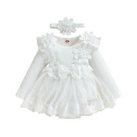 Little Princess Birthday Party Dress Embroidery Flower Lace Tutu Romper Dress Infant Baby Girl Clothes Outfits