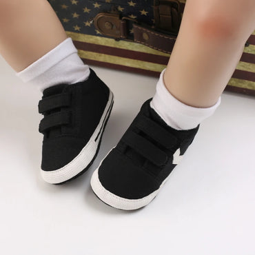 Newborn Baby Boys Girls Classic Sports Sneakers Canvas First Walkers Soft Sole Anti-Slip Comfortable Infant Toddler Shoes