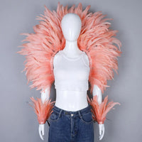 Elegant Women's 2-Piece Shawl Set Cosplay Feather Punk Style for Halloween Masquerade Ball Party Carnival New