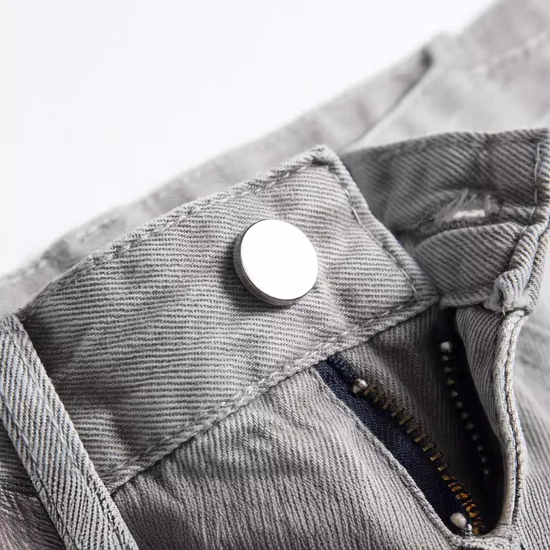 Jeans Boys Straight Ripped Children Washed Distressed Pockets Stretch Casual Denim Trousers Big Kids Streetwear 2025 Hole Pants