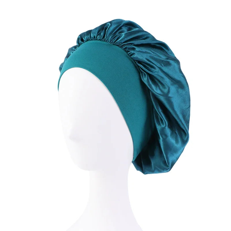 Satin Wide-brimmed Nightcap Styling Silk Headband for Sleeping Nightcap with Elasticated Floppy Band Cap Hair Shower Cap