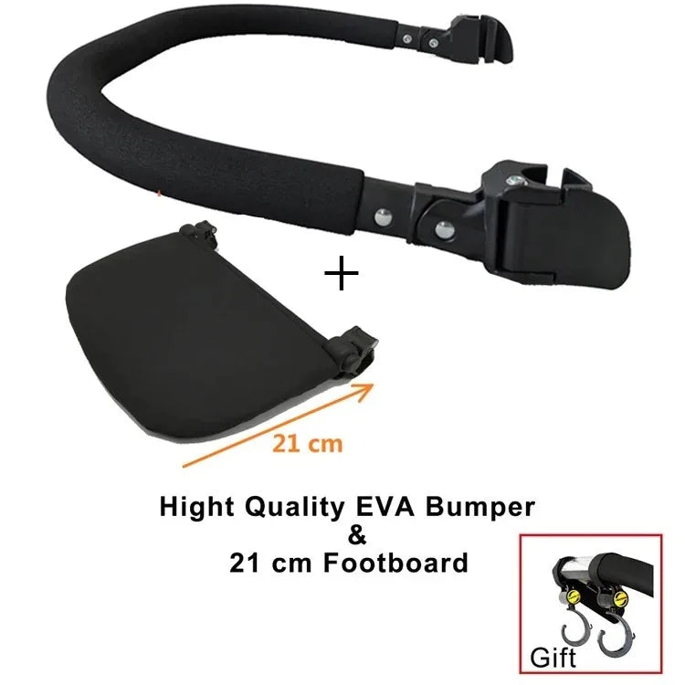 Baby Stroller Accessories Armrest PU Leather Bumper Bar Handrail Extend Footboard Compatible with Babyzen YOYO 2 YOYO 3