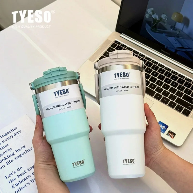 Tyeso Stainless Steel Coffee Cup Cold And Hot Double-layer Insulated Cup Tumbler Thermo Water Bottle Car Travel Mug Vacuum Cup