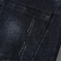 Men's jeans stretch fashionable black pants slim fit straight leg pants